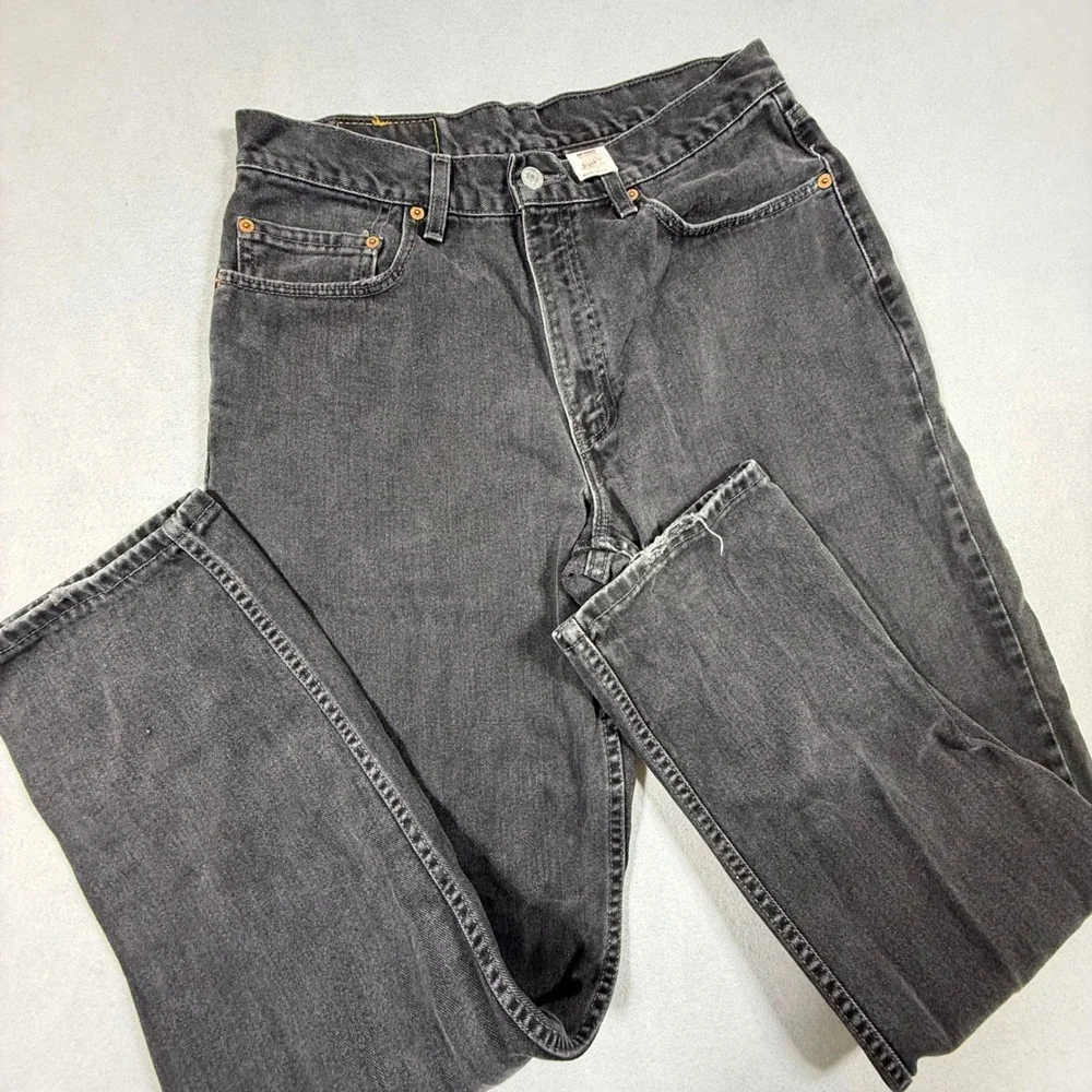 Levis 550 Relaxed Fit Jeans Mens 34x34 Faded Black Made in USA Vintage‎ Denim